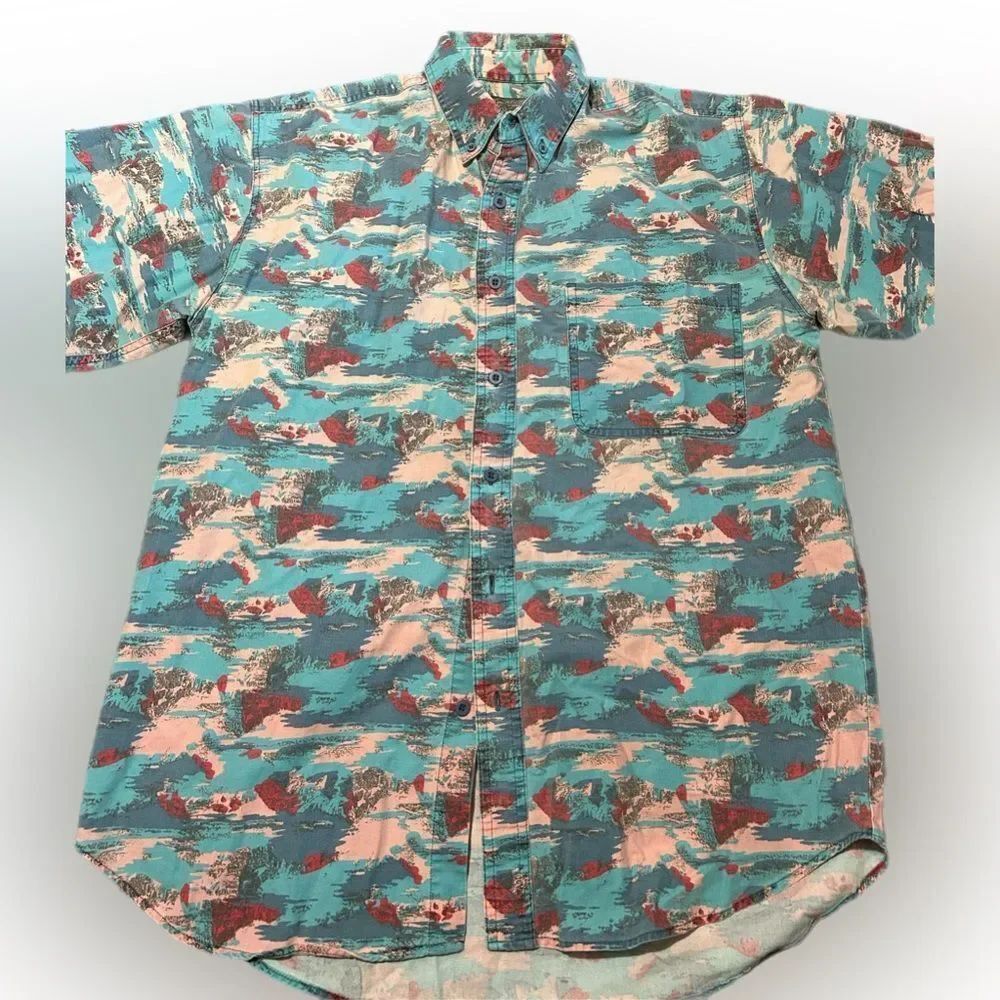 Vintage Wrangler Colorful Western Button Down Shirt